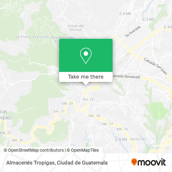 Almacenés Tropigas map