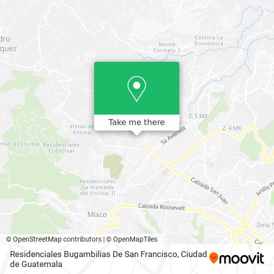 How to get to Residenciales Bugambilias De San Francisco in Mixco by Bus?