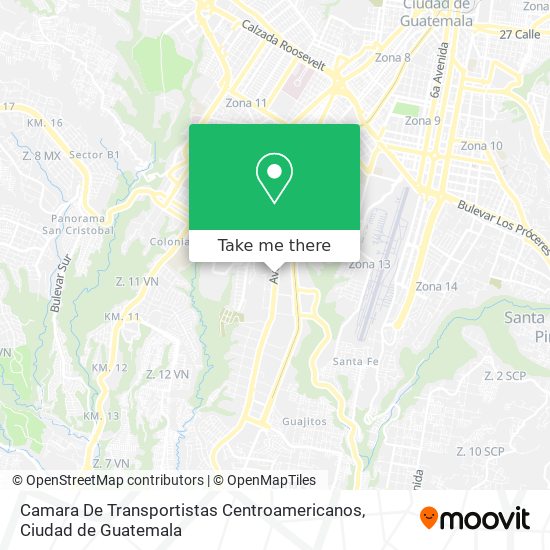 Mapa de Camara De Transportistas Centroamericanos