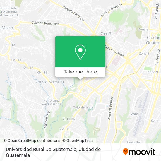 Mapa de Universidad Rural De Guatemala