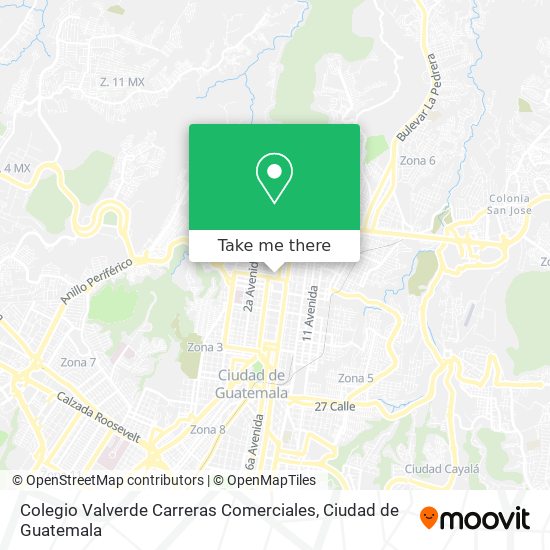 Mapa de Colegio Valverde Carreras Comerciales