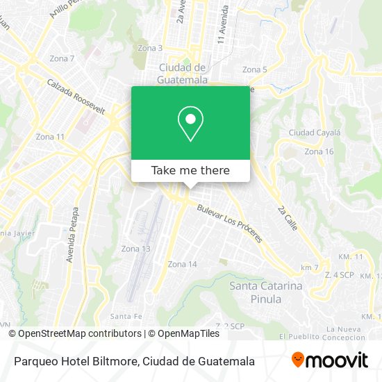 Parqueo Hotel Biltmore map