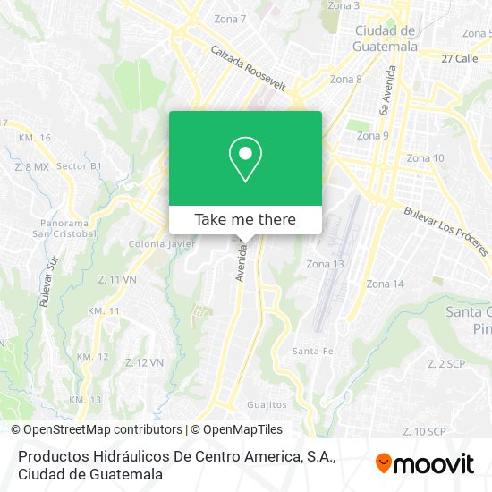 Productos Hidráulicos De Centro America, S.A. map