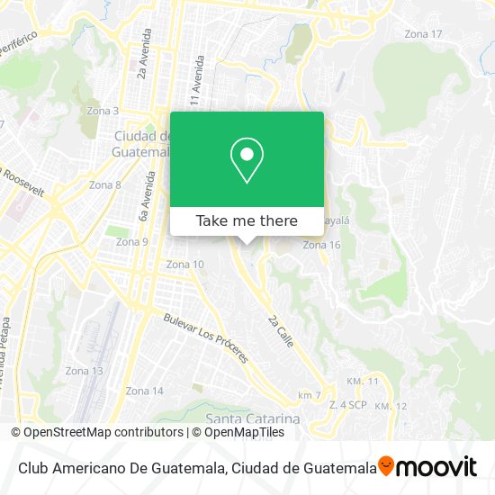 Mapa de Club Americano De Guatemala