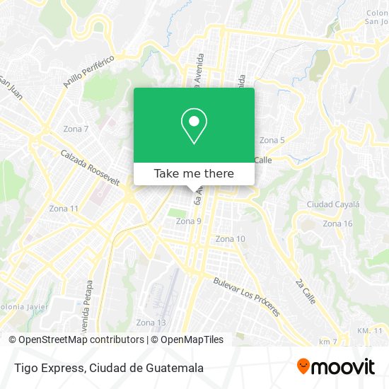 Mapa de Tigo Express