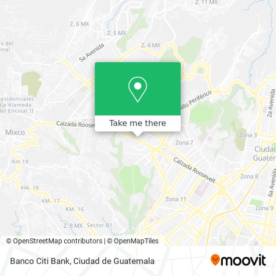 Banco Citi Bank map