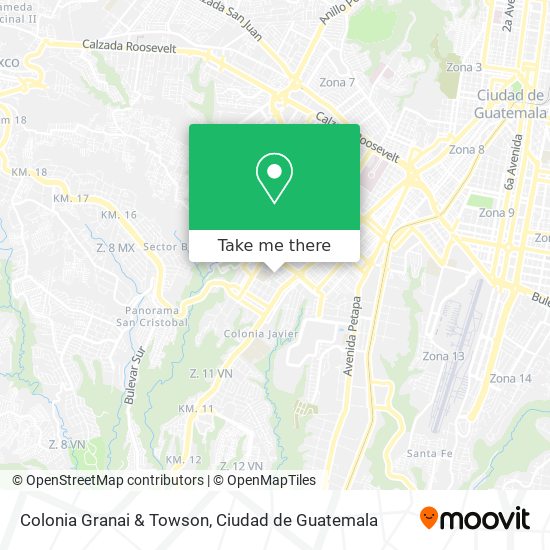 Colonia Granai & Towson map