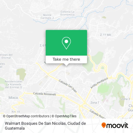 Mapa de Walmart Bosques De San Nicolás