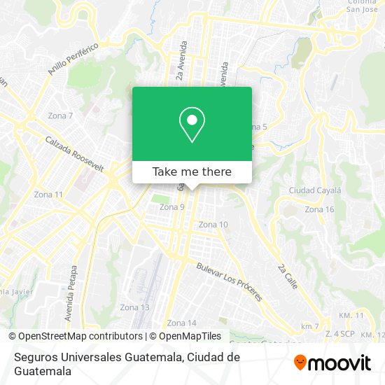 Seguros Universales Guatemala map