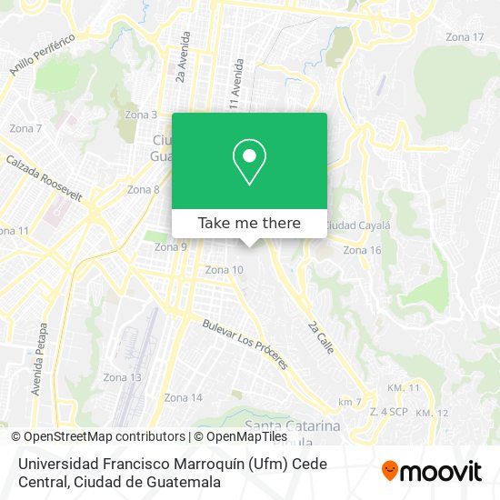 Universidad Francisco Marroquín (Ufm) Cede Central map