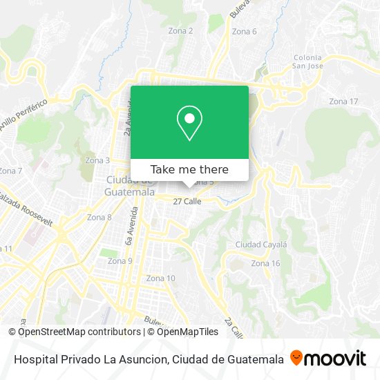 Mapa de Hospital Privado La Asuncion