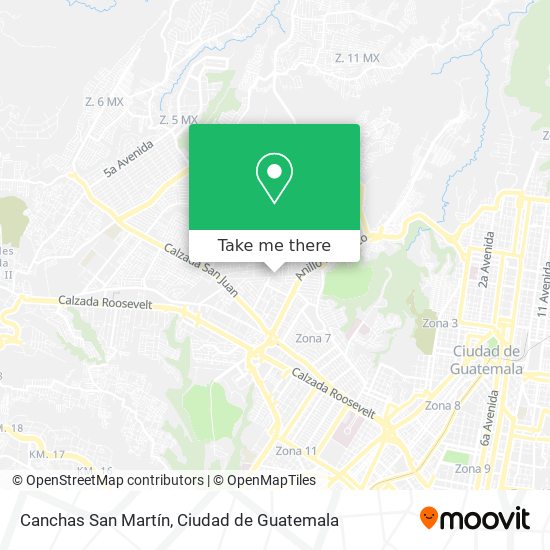 Mapa de Canchas San Martín