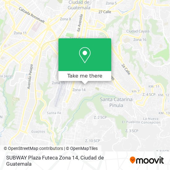 SUBWAY Plaza Futeca Zona 14 map