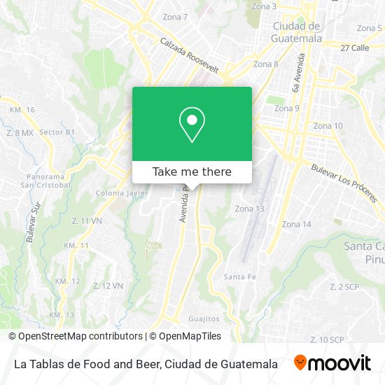 Mapa de La Tablas de Food and Beer