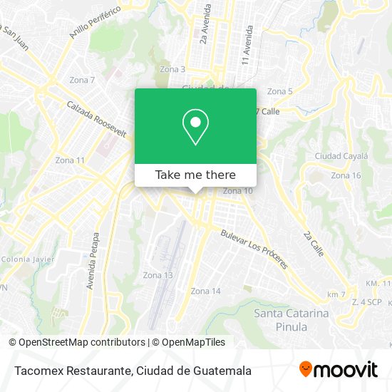 Mapa de Tacomex Restaurante