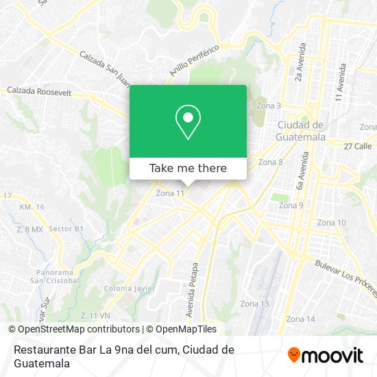 Mapa de Restaurante Bar La 9na del cum