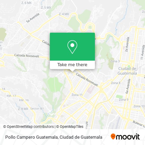 Pollo Campero Guatemala map