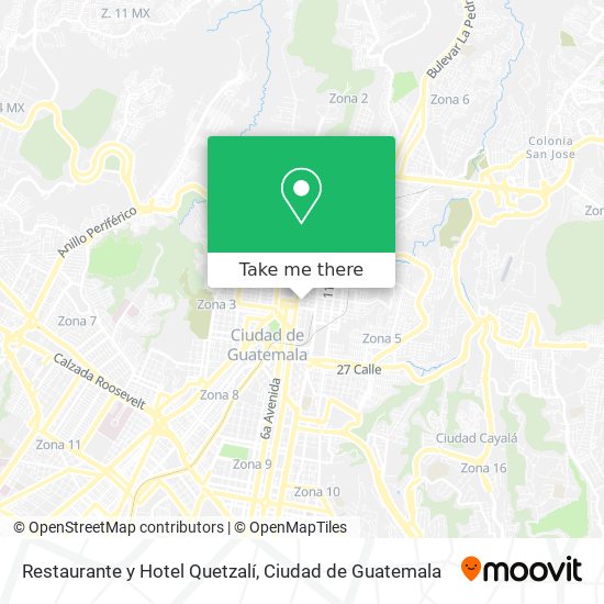 Mapa de Restaurante y Hotel Quetzalí