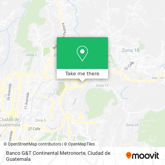 Banco G&T Continental Metronorte map