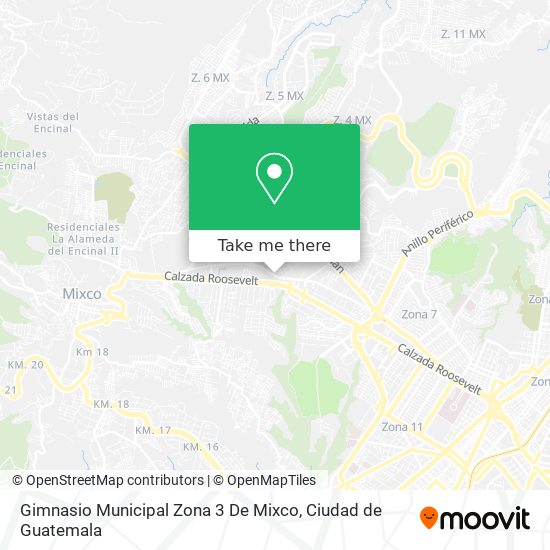 Mapa de Gimnasio Municipal Zona 3 De Mixco