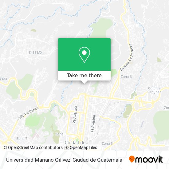 Mapa de Universidad Mariano Gálvez