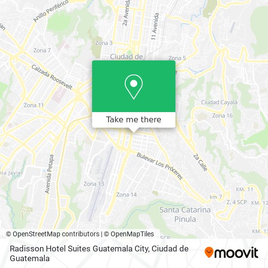 Radisson Hotel Suites Guatemala City map