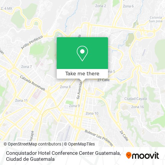 Conquistador Hotel Conference Center Guatemala map