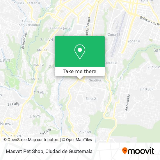 Mapa de Masvet Pet Shop