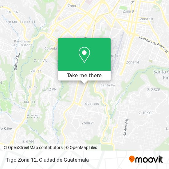 Tigo Zona 12 map