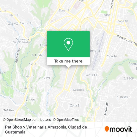 Mapa de Pet Shop y Veterinaria Amazonia