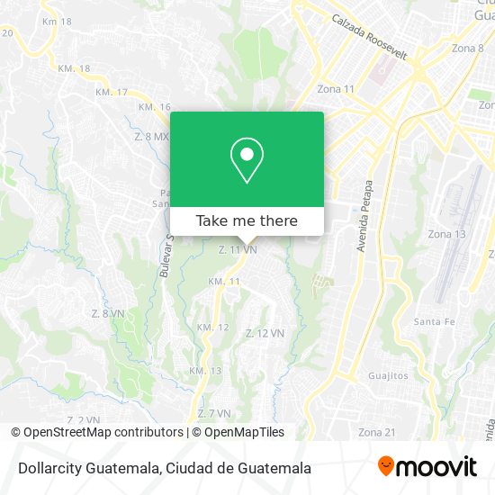 Mapa de Dollarcity Guatemala