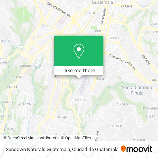 Mapa de Sundown Naturals Guatemala