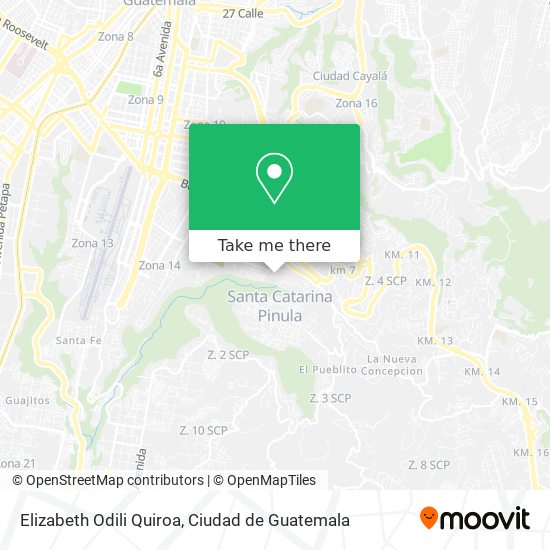 Elizabeth Odili Quiroa map