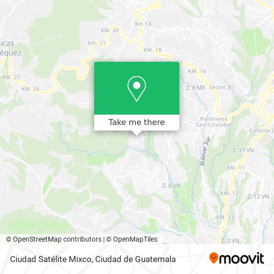 Ciudad Satélite Mixco map