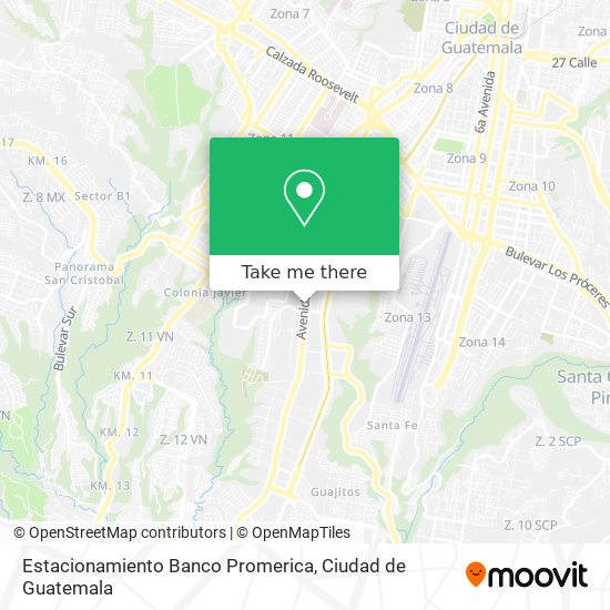 Mapa de Estacionamiento Banco Promerica