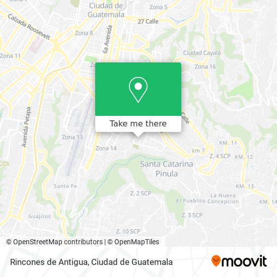 Rincones de Antigua map