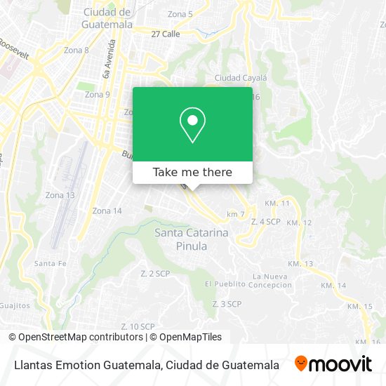 Llantas Emotion Guatemala map