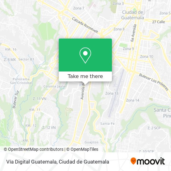 Mapa de Vía Digital Guatemala