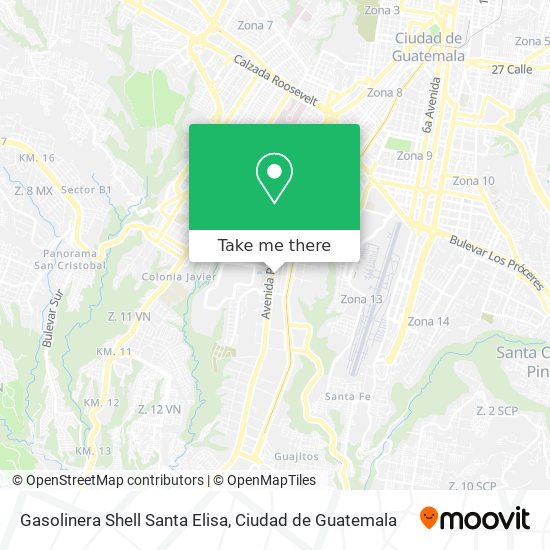 Gasolinera Shell Santa Elisa map