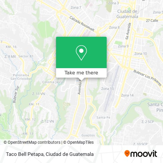 Taco Bell Petapa map