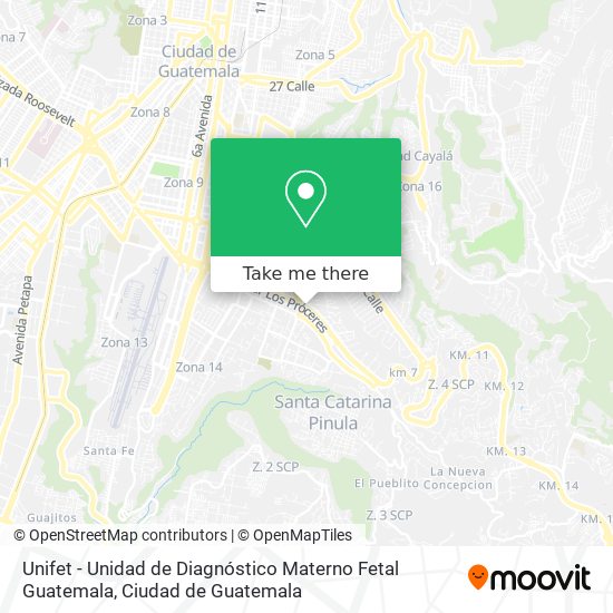 Unifet - Unidad de Diagnóstico Materno Fetal Guatemala map