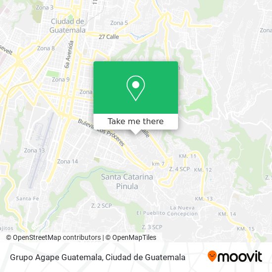 Grupo Agape Guatemala map
