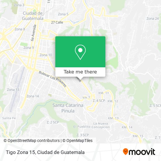 Tigo Zona 15 map