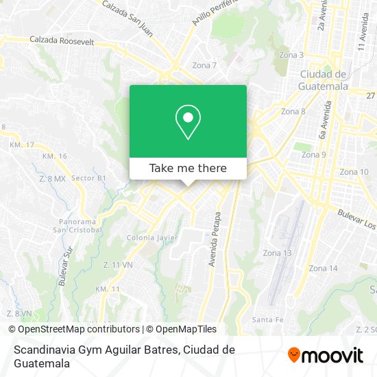 Scandinavia Gym Aguilar Batres map