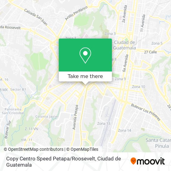 Copy Centro Speed Petapa / Roosevelt map