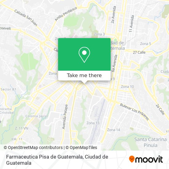 Farmaceutica Pisa de Guatemala map