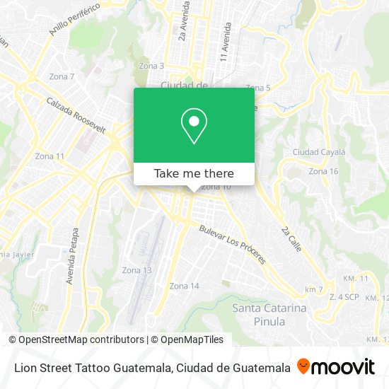 Mapa de Lion Street Tattoo Guatemala