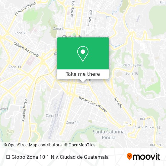 El Globo Zona 10 1 Niv map