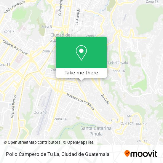 Mapa de Pollo Campero de Tu La