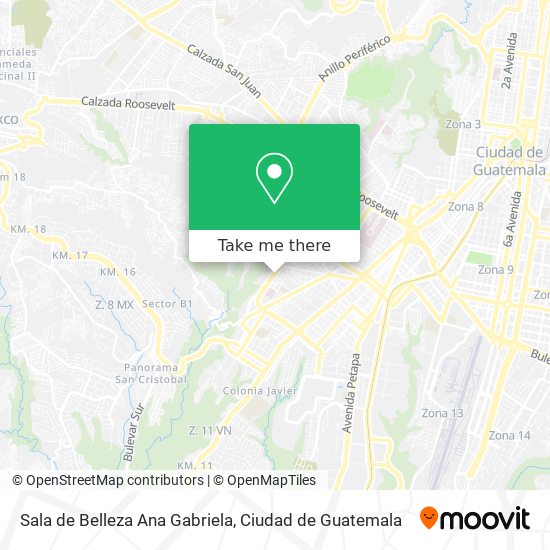 Mapa de Sala de Belleza Ana Gabriela